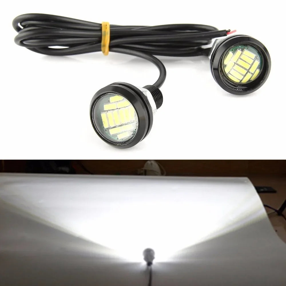 4X White DC12V 15W Eagle Eye LED Daytime Running DRL Backup Light Car Auto Signal Reverse Stop Lamp 23MM Ice Blue Amber Yellow