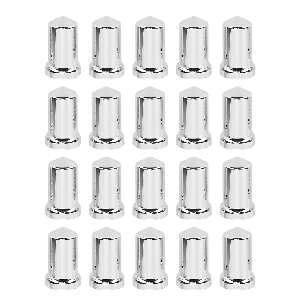 Lug Nut Covers ABS Chrome Corrosion Resistant Anti Rust 33mm Flanged Lug Nut Caps for Trucks Trailers and Vehicles