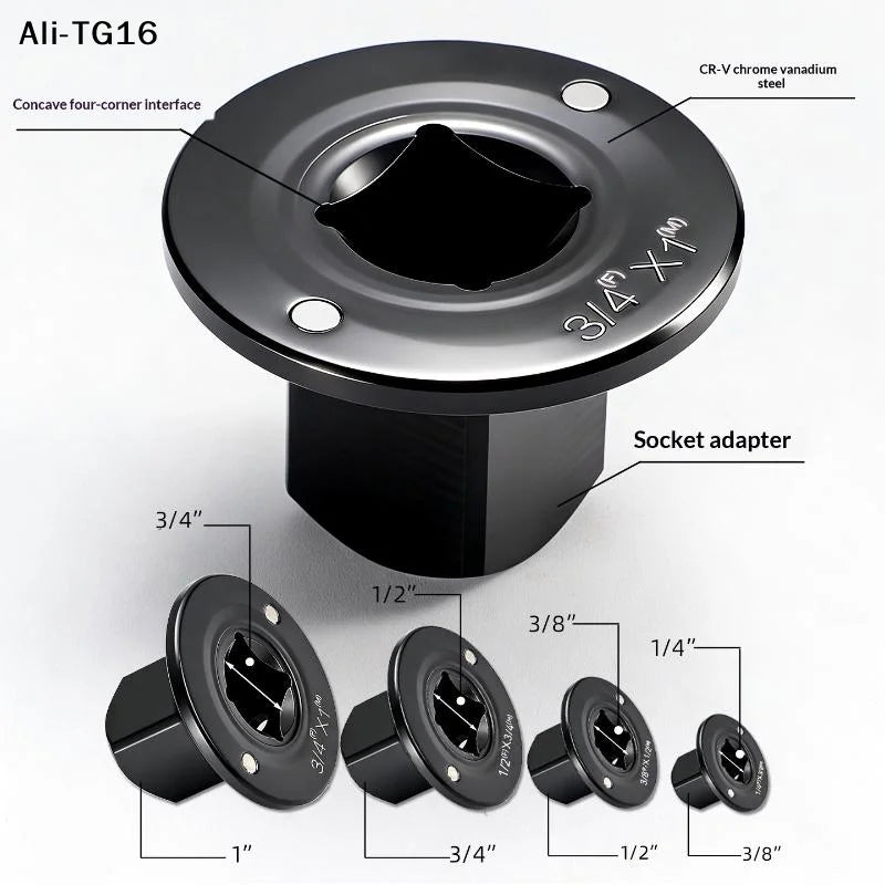 【W11】Impact Socket Adapter Set 3/4 To 1,1/2 To 3/4,3/8 To 1/2,1/4 To 3/8 Drive Ratchet Adapter 4 Pcs Socket Adapter Set