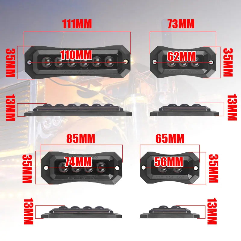 E8 DOT LED Side Marker Indicator Lights for Scania Peterbilt Kenworth IVECO DAF Hino MAN Foton Auman Daimler Heavy Truck 12V 24V