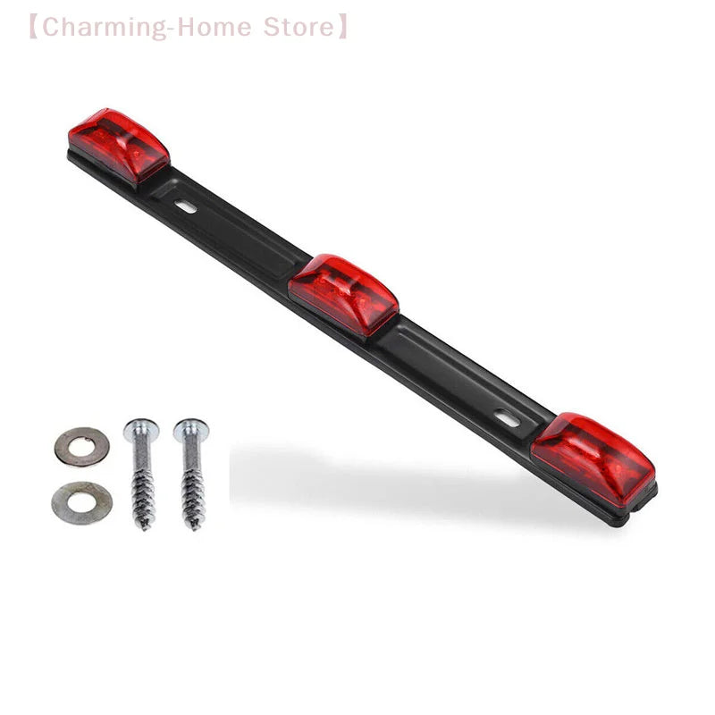 【M】15inch Red Trailer Light Bar 3 Light 9LED Clearance ID Bar Marker Tail Light For Truck Trailer Boat Identification Light