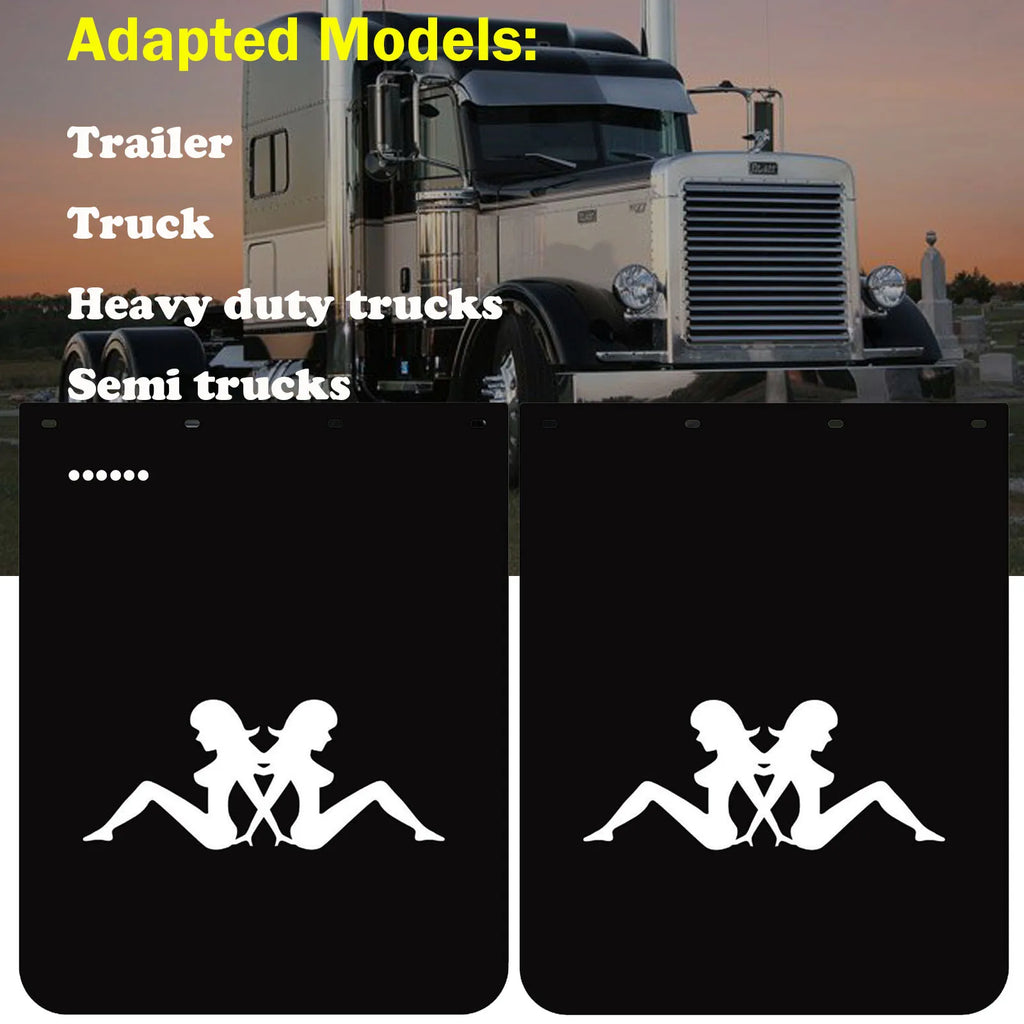 24"x30" Mud Flaps for Semi Truck Tractor Trailer 1/5''Thick Polymer Heavy Duty Anti-Splash Semi Trucks Mud Flaps Mudguards 2PCS