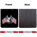 24"x3"Reflector Strips and 24"X24"Heavy-Duty Trucks Mud Flaps  for Trailers Semi Trucks Black 2sets