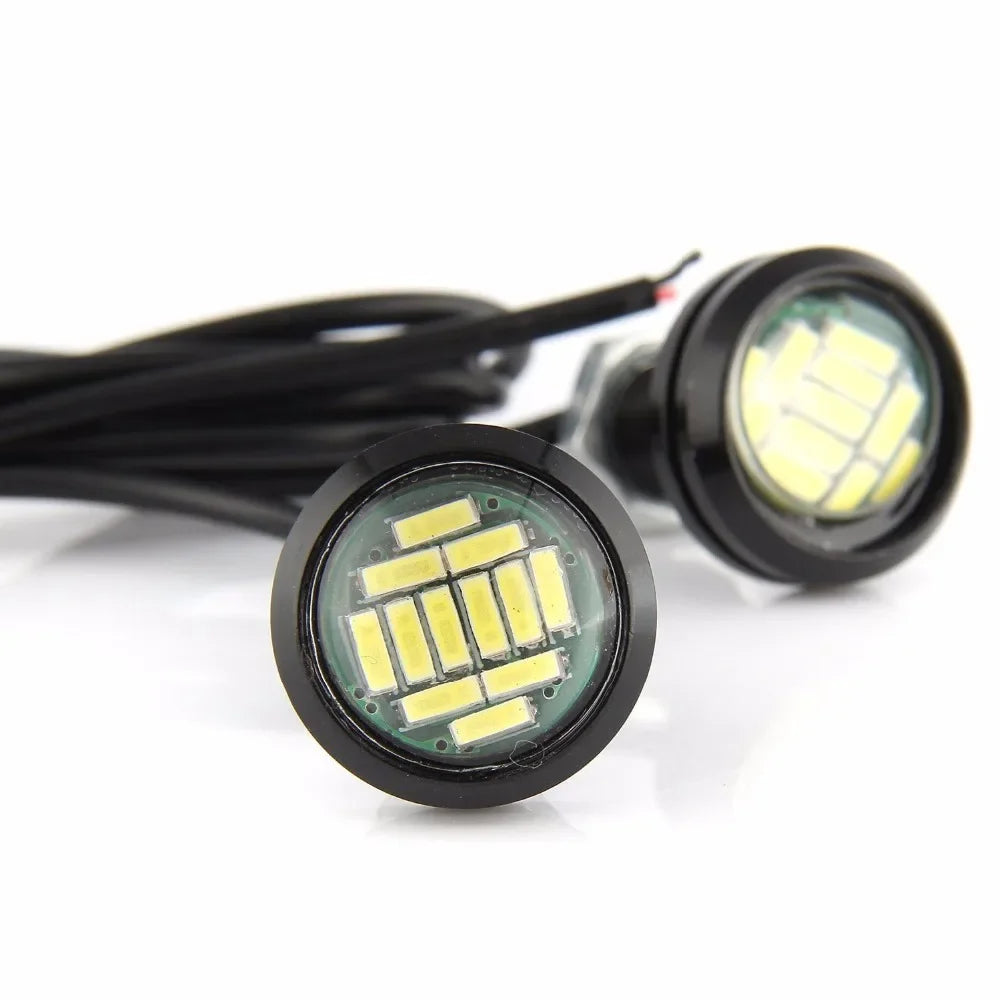 4X White DC12V 15W Eagle Eye LED Daytime Running DRL Backup Light Car Auto Signal Reverse Stop Lamp 23MM Ice Blue Amber Yellow