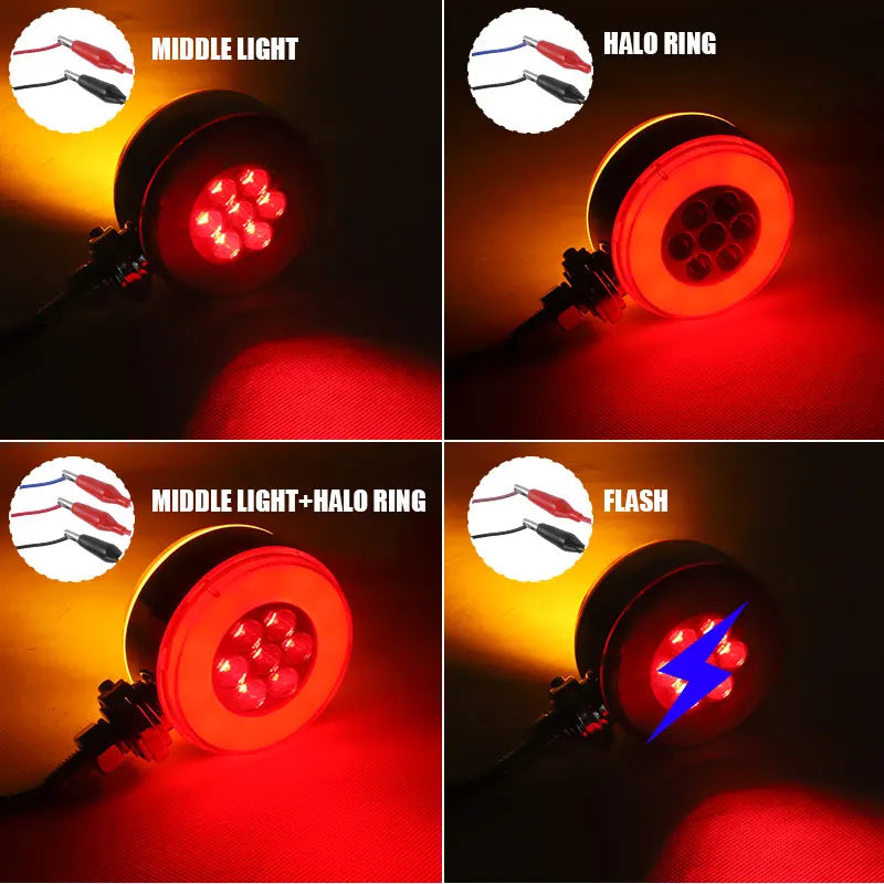 3 inch Truck Double Face LED Pedestal Fender Side Marker Light Flashing Strobe Lamp For Kenworth Peterbilt Freightliner 12V 24V