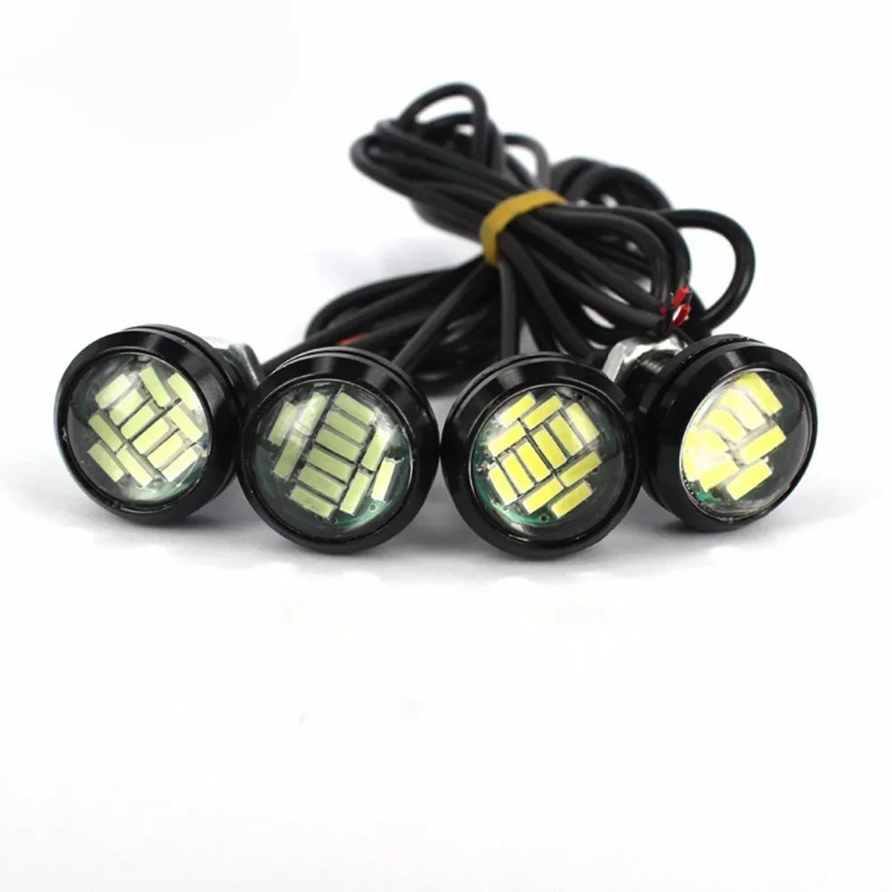 4X White DC12V 15W Eagle Eye LED Daytime Running DRL Backup Light Car Auto Signal Reverse Stop Lamp 23MM Ice Blue Amber Yellow