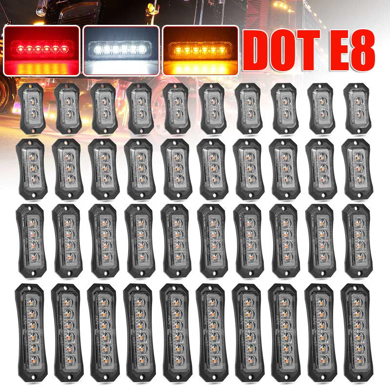 E8 DOT LED Side Marker Indicator Lights for Scania Peterbilt Kenworth IVECO DAF Hino MAN Foton Auman Daimler Heavy Truck 12V 24V