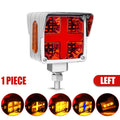 3 inch Red Amber Dual Face LED Pedestal Fender Side Marker Lamp Tail Stop Turn Signal For Peterbilt Kenworth Freightliner 12-24V