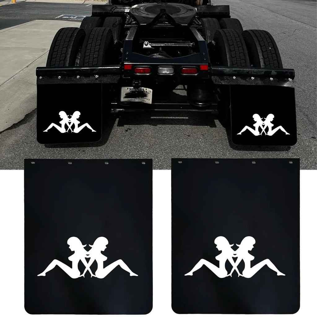 24"x30" Mud Flaps for Semi Truck Tractor Trailer 1/5''Thick Polymer Heavy Duty Anti-Splash Semi Trucks Mud Flaps Mudguards 2PCS