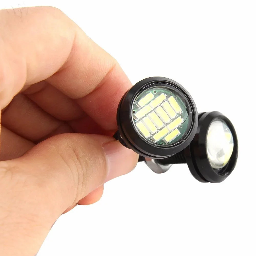 4X White DC12V 15W Eagle Eye LED Daytime Running DRL Backup Light Car Auto Signal Reverse Stop Lamp 23MM Ice Blue Amber Yellow