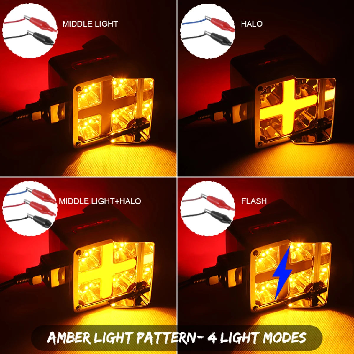3 inch Red Amber Dual Face LED Pedestal Fender Side Marker Lamp Tail Stop Turn Signal For Peterbilt Kenworth Freightliner 12-24V