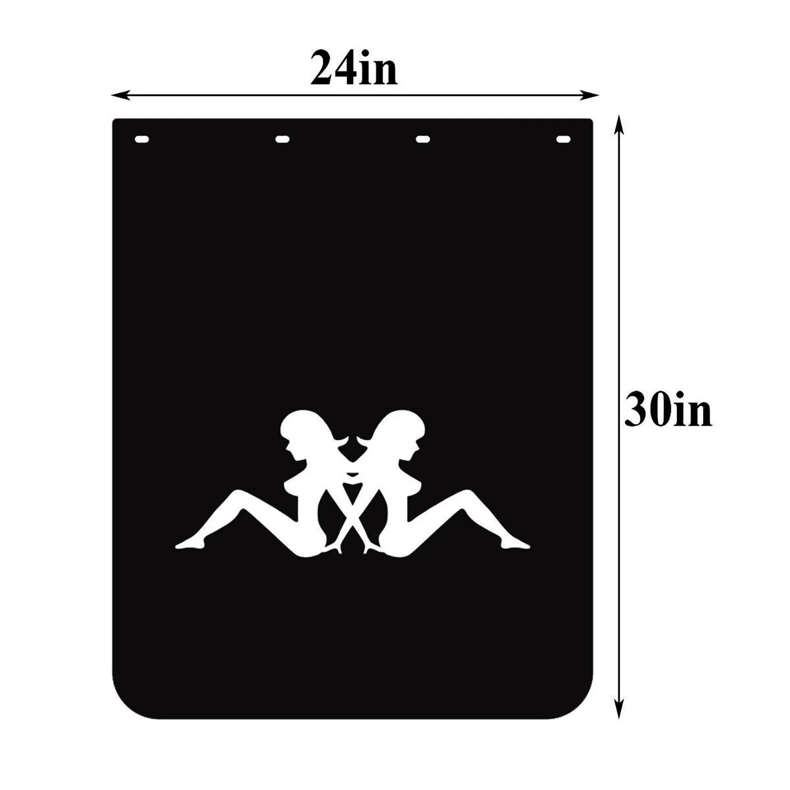 24"x30" Mud Flaps for Semi Truck Tractor Trailer 1/5''Thick Polymer Heavy Duty Anti-Splash Semi Trucks Mud Flaps Mudguards 2PCS