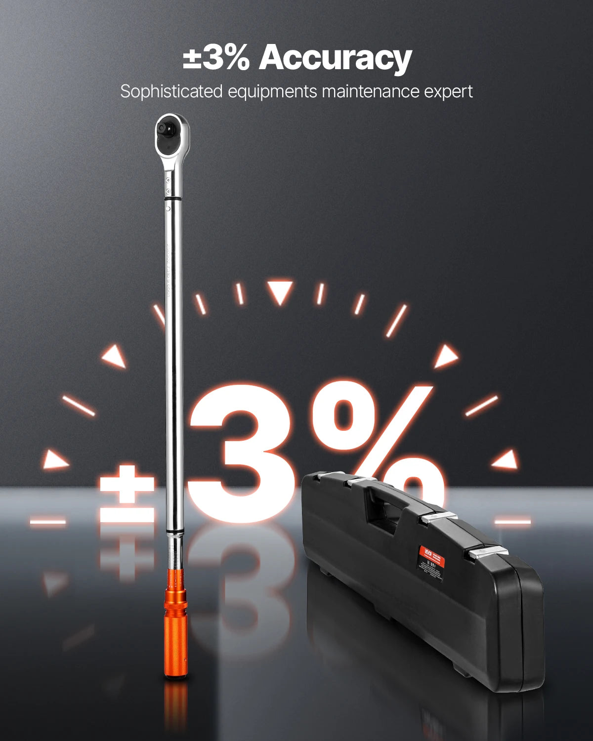 SucceBuy Click Torque Wrench 3/4 Inch Drive 100-600 lbf-ft Dual-direction Torque Wrench Set Alloy Steel for Automobile Repair