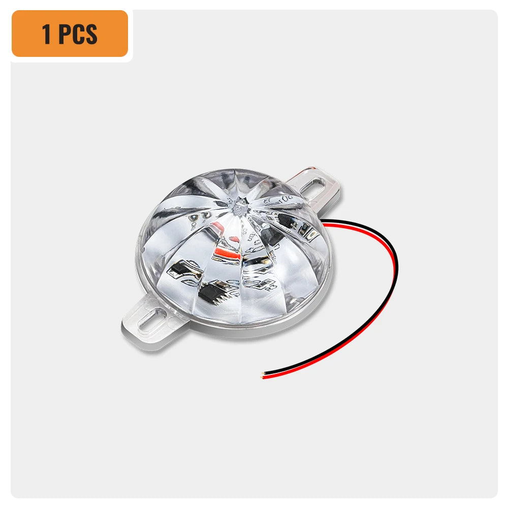 LED Lens Watermelon Lights - Durable Stainless Steel Bezel Turn Signal Markers for Kenworth, for Peterbilt for Trucks