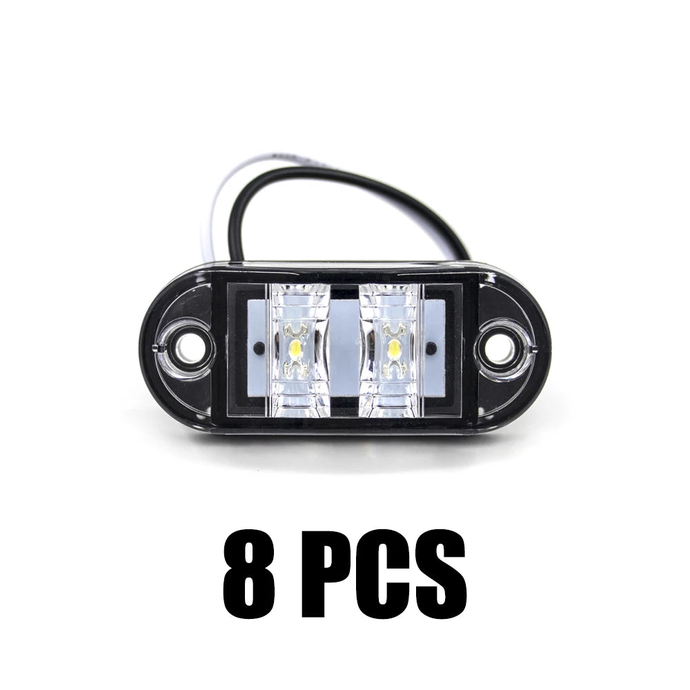 6x/8x/10x 12V 24V LED Side Marker Lights Warning Light Auto Car External Lights Trailer Truck Yellow White Red Clearance Lights
