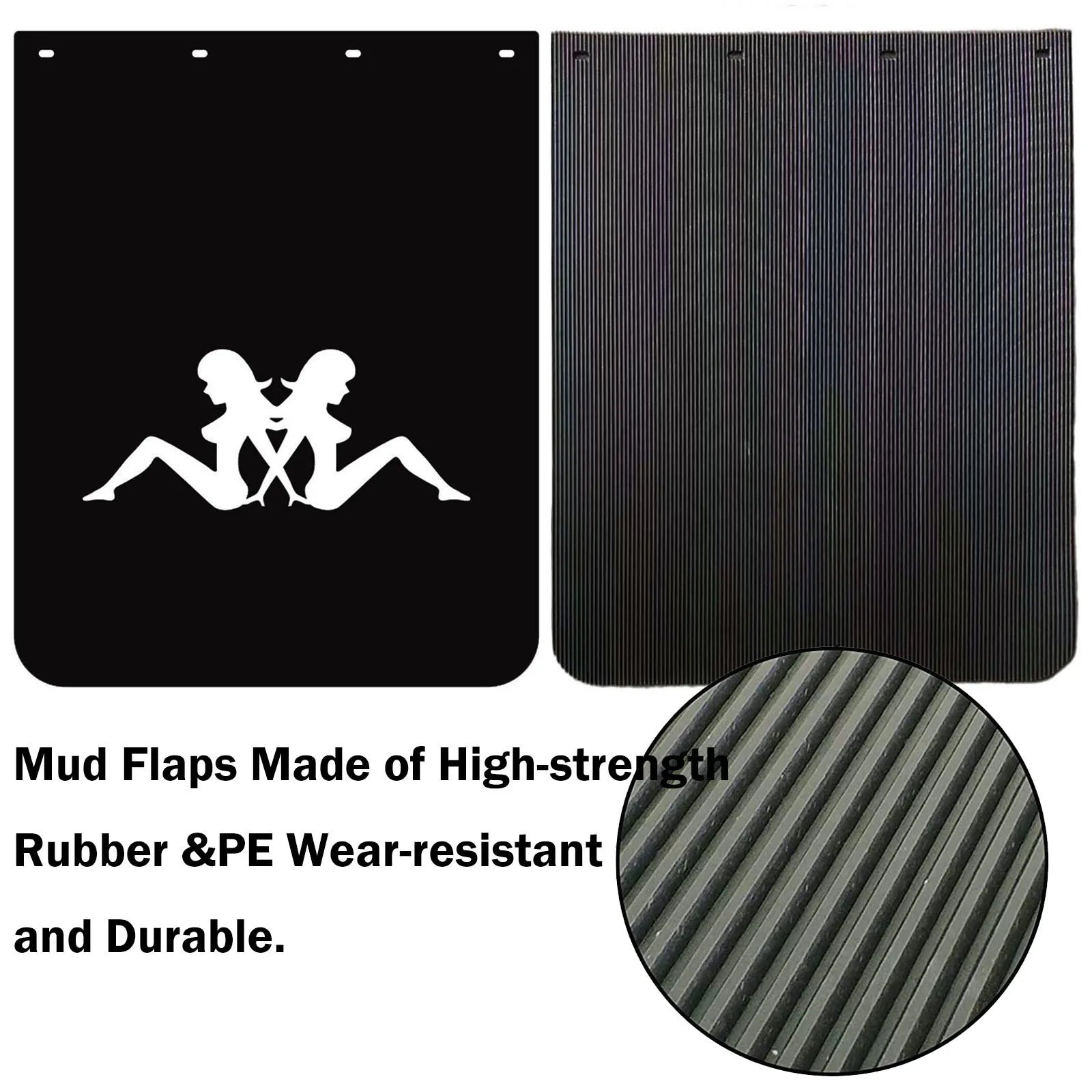 24"x30" Mud Flaps for Semi Truck Tractor Trailer 1/5''Thick Polymer Heavy Duty Anti-Splash Semi Trucks Mud Flaps Mudguards 2PCS