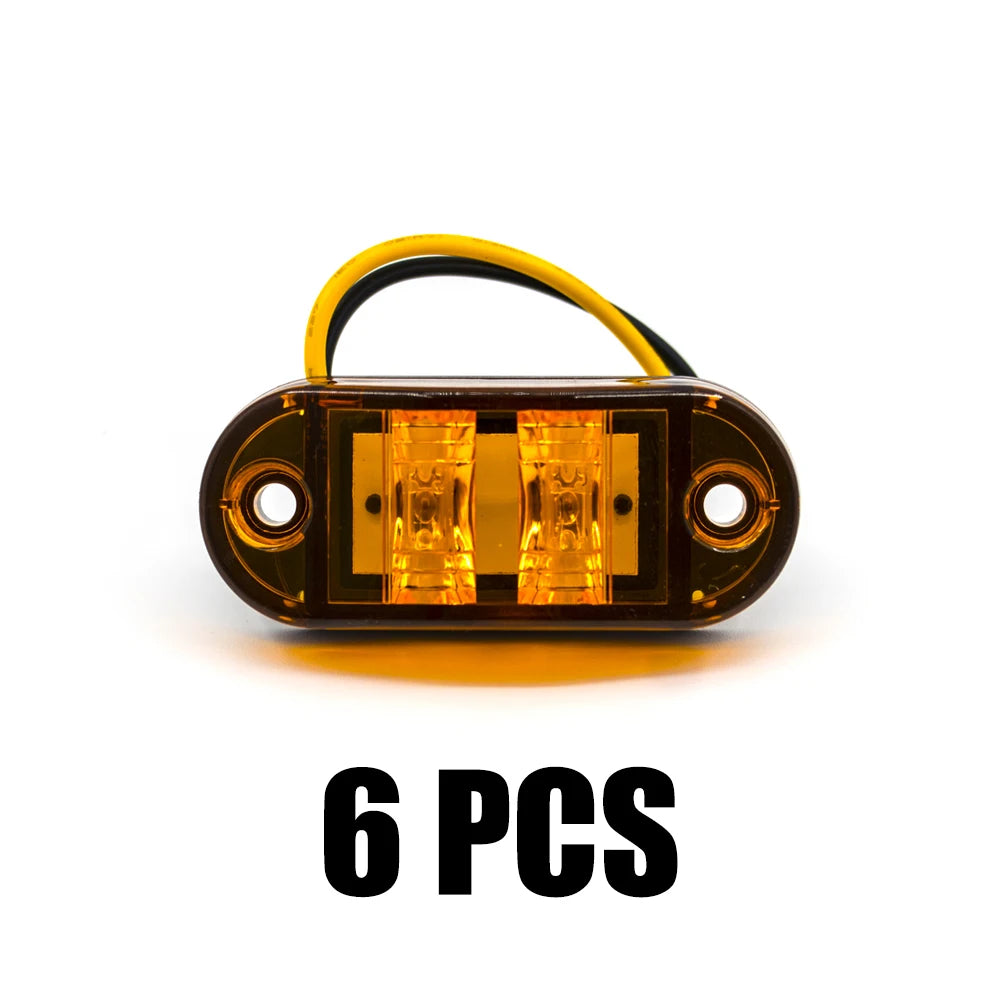 6x/8x/10x 12V 24V LED Side Marker Lights Warning Light Auto Car External Lights Trailer Truck Yellow White Red Clearance Lights