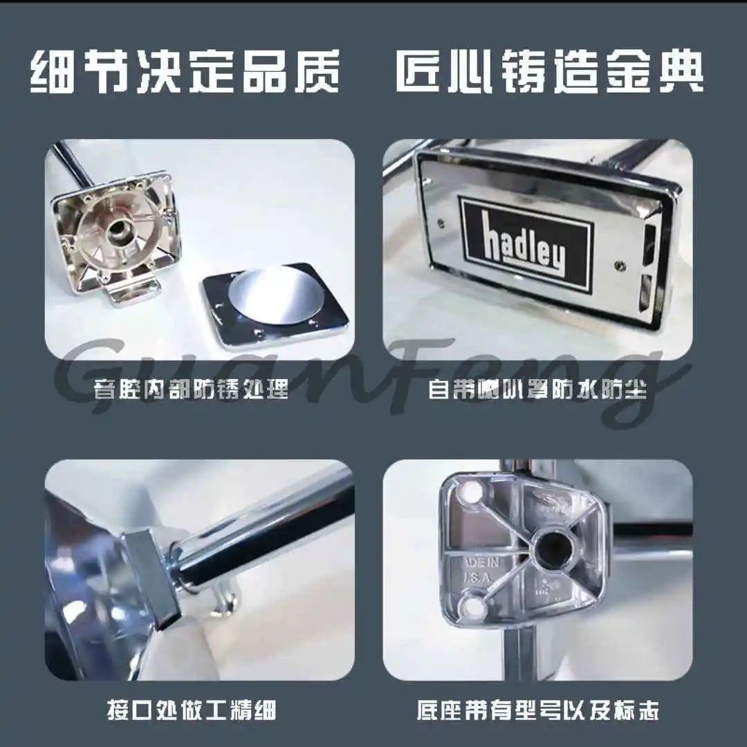 Suitable for Scania square air horn 12V24V truck semi-trailer super loud whistle air horn with horn cover