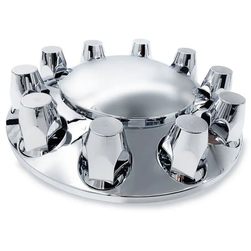 20PCS 33mm ABS Chrome Plastic Thread-on Spiked Lug Nut Covers Bullet Flanged for Semi Trucks Fit Hub Piloted Wheels Trailers Bus