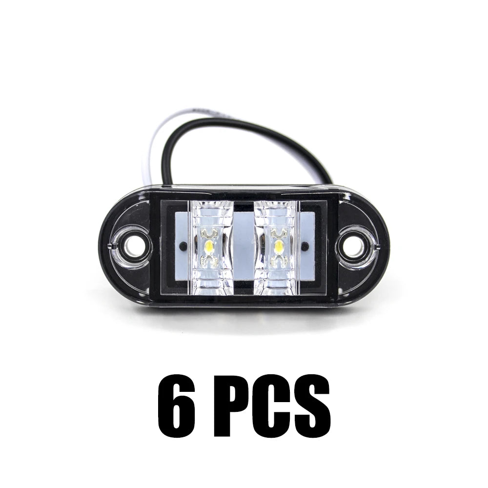 6x/8x/10x 12V 24V LED Side Marker Lights Warning Light Auto Car External Lights Trailer Truck Yellow White Red Clearance Lights