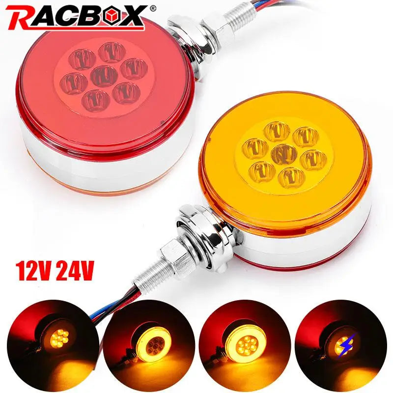 3 inch Truck Double Face LED Pedestal Fender Side Marker Light Flashing Strobe Lamp For Kenworth Peterbilt Freightliner 12V 24V
