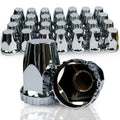 20PCS 33mm ABS Chrome Plastic Thread-on Spiked Lug Nut Covers Bullet Flanged for Semi Trucks Fit Hub Piloted Wheels Trailers Bus
