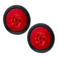 2PCS 12V 24V Round Rear Tail Lights Turn Signal Brake Stop Reverse Lamp for Car Truck Trailer Lorry 16 LED Red Yellow White Lamp
